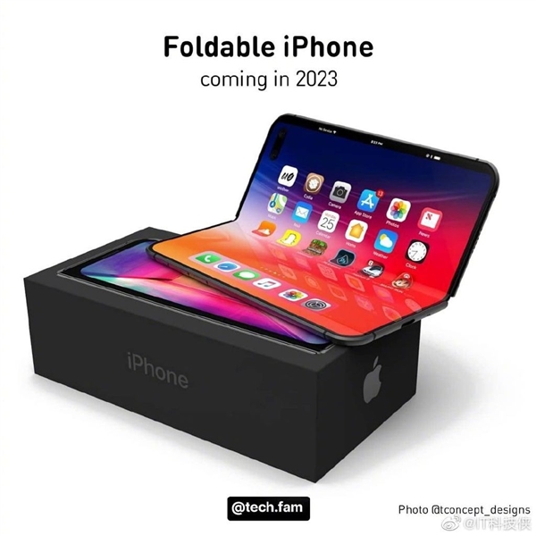 折叠屏iPhone渲染图曝光：左右对折、可秒变掌上电脑