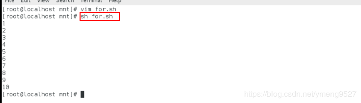 shell中的for循环