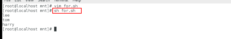 shell中的for循环