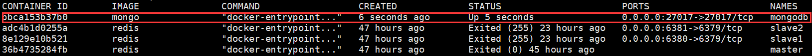 docker安装mongodb