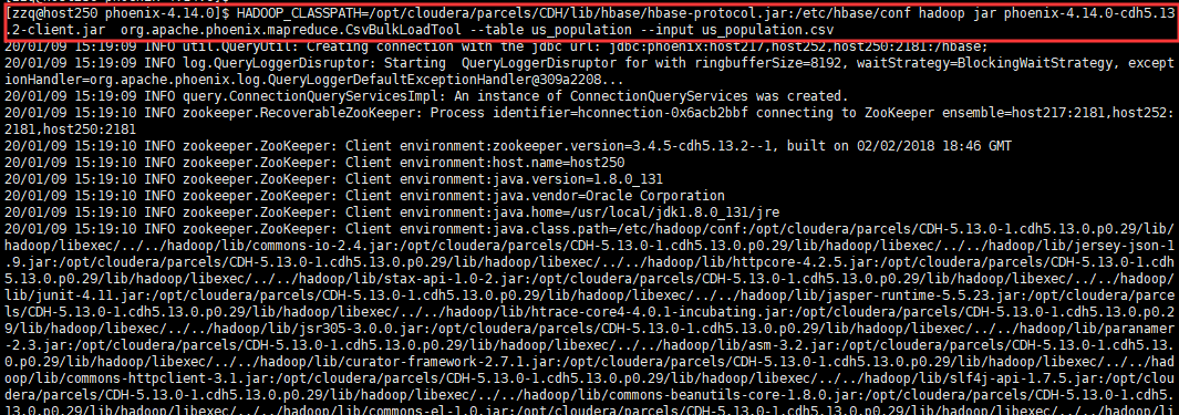 hadoop组件---面向列的开源数据库(十)--使用phoenix自带工具执行sql脚本以及批量导入数据到hbase中