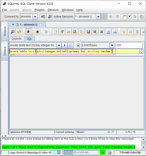 hadoop组件---面向列的开源数据库(九)--使用phoenix图形界面客户端查询hbase