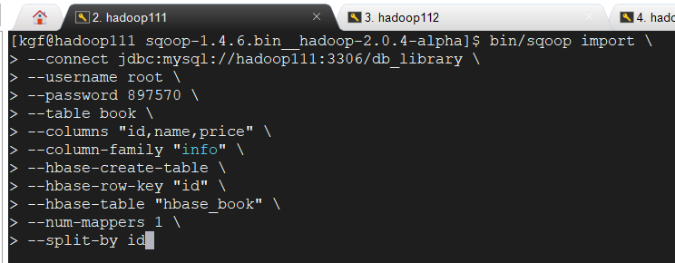 Hbase与 Sqoop 的集成