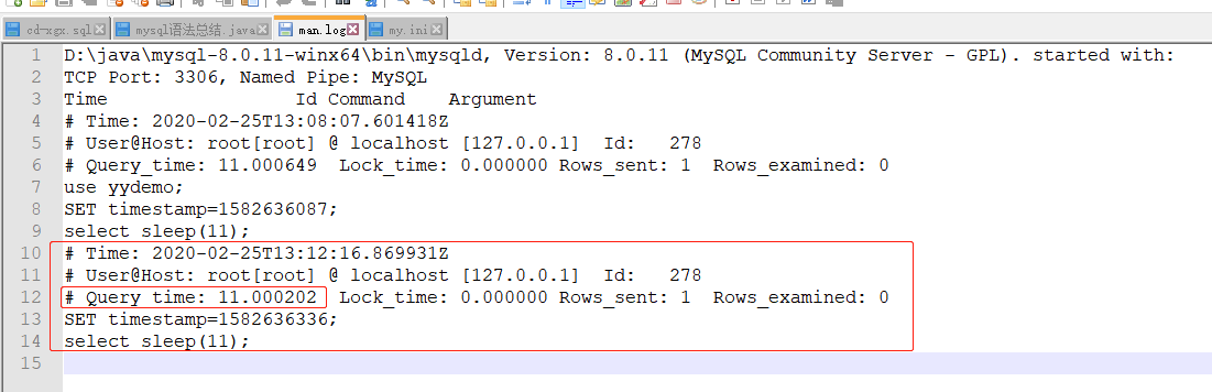 Mysql开启慢查询