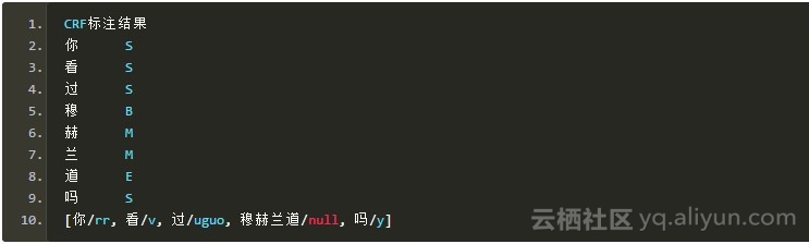 Hanlp中使用纯JAVA实现CRF分词