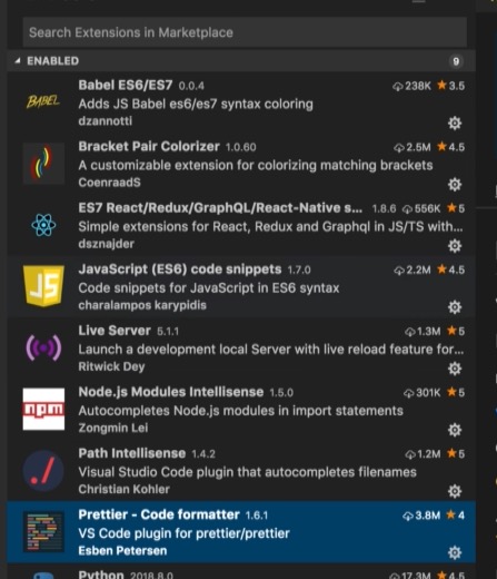 react开发 vscode 插件配置
