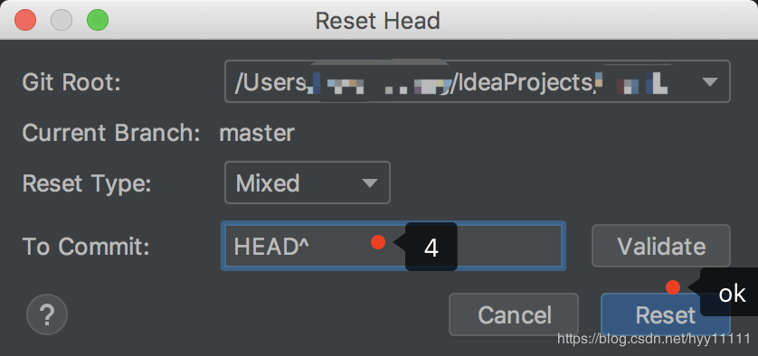 IntelliJ idea 撤回(已经commit未push的)操作