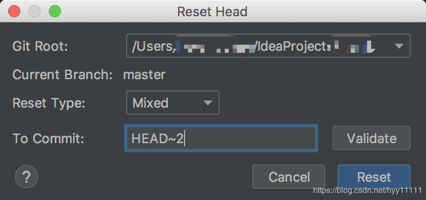 IntelliJ idea 撤回(已经commit未push的)操作