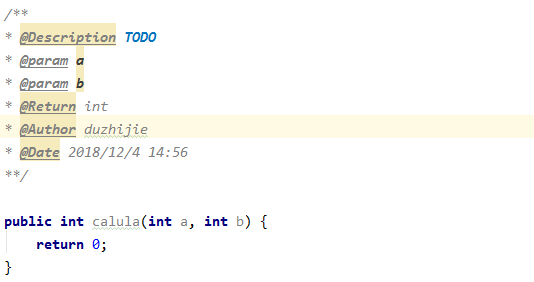 IntelliJ Idea注释模板--类注释、方法注释