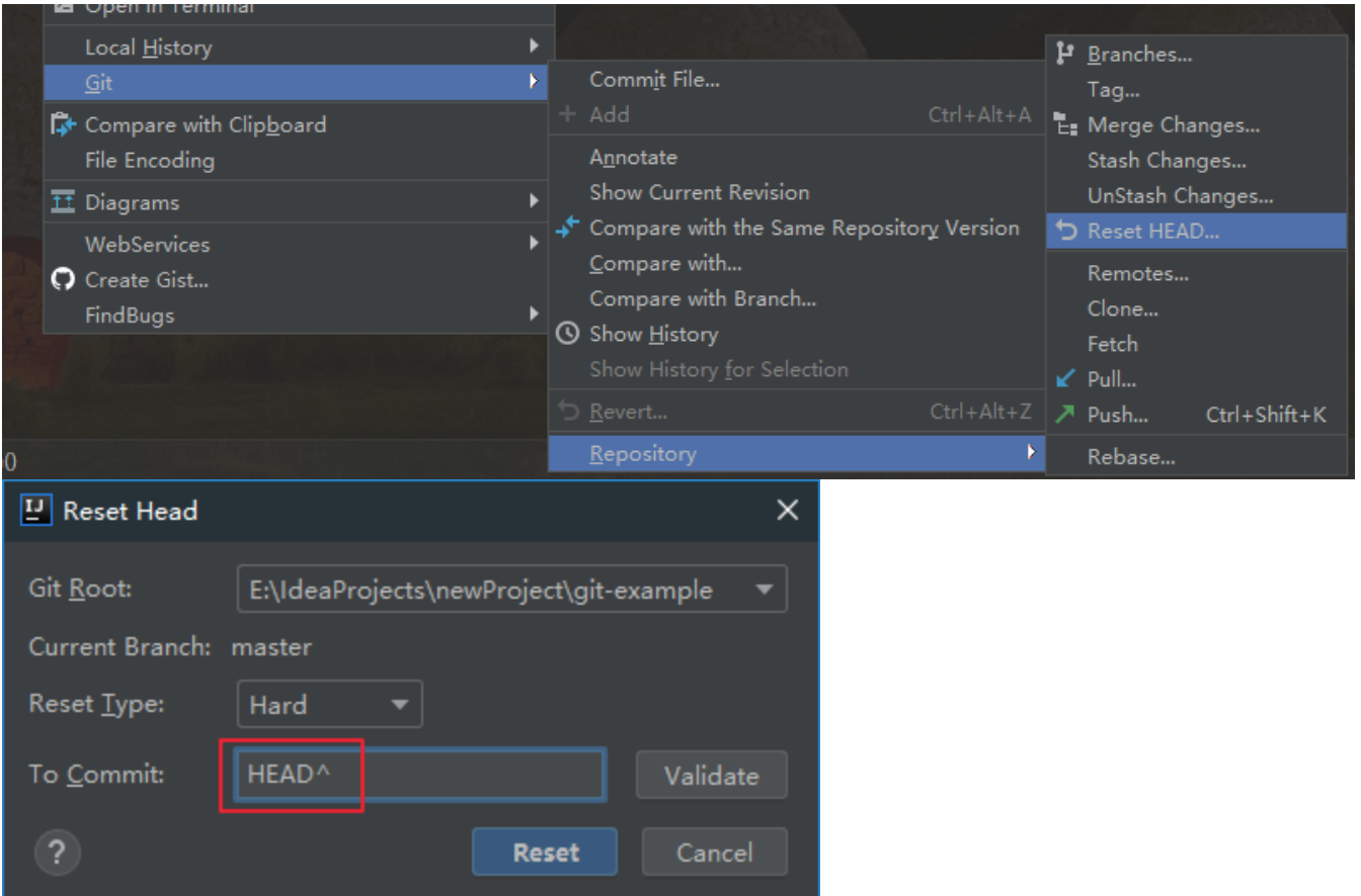 IDEA远程仓库版本回滚