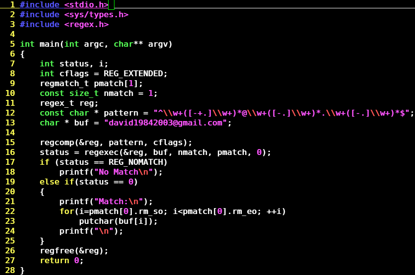C语言正则表达式详解 regcomp() regexec() regfree()详解