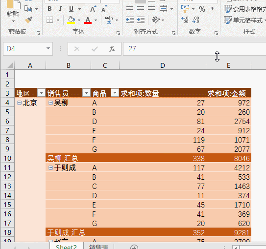 运维工具 – EXCEL 日常数据分析 – 透视表布局有格式调整