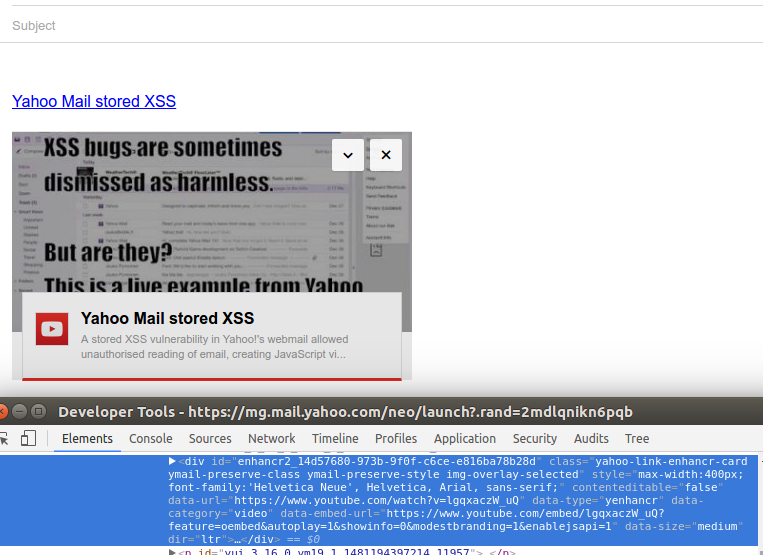 雅虎邮箱存储型 XSS 漏洞,黑客能看任何人邮件
