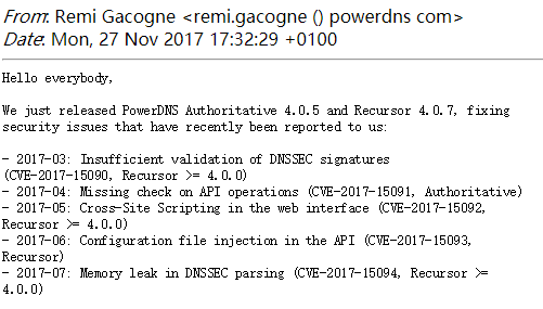 开源 DNS 服务软件 PowerDNS 曝出五个安全漏洞