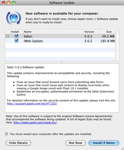 Safari 5.0.2 安全补丁版发布