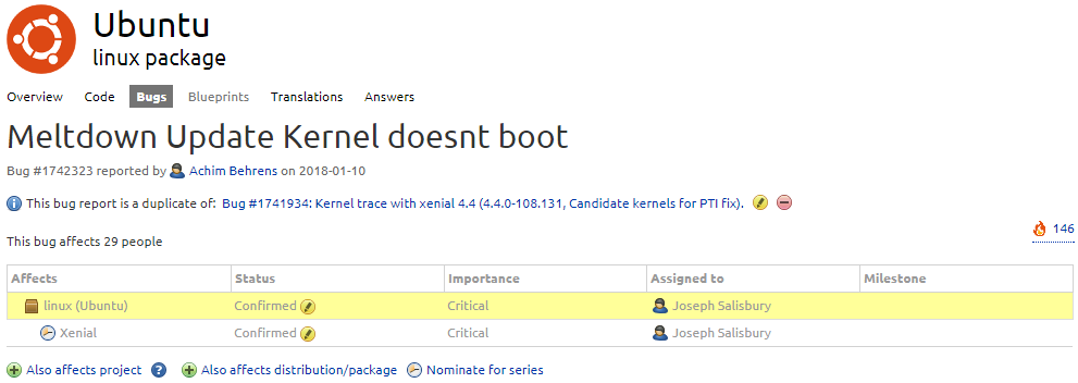 CPU 漏洞修复补丁导致 Ubuntu 16.04 机器无法启动